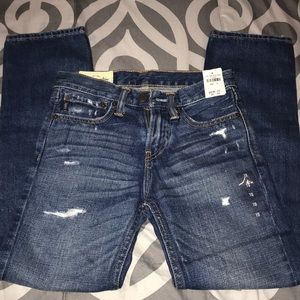 NWT New Abercrombie kids boys slim straight jeans